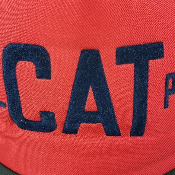 Caterpillar CAT Diesel Power Vintage Snapback Trucker Hat Ball Cap Red Mesh Foam - Picture 5 of 8